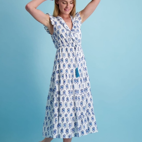 Mer St. Barth Dresses & Skirts - NWT- mer st. barth Giselle Preppy Ruffled Maxi Dress in Gypsea All Over Print